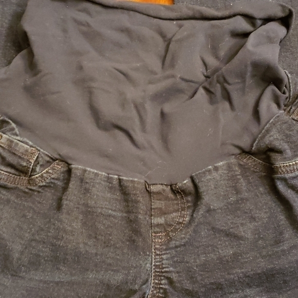 INDIGO Blue Maternity Jeans Boot Cut Petite Med VGUC - Picture 3 of 8